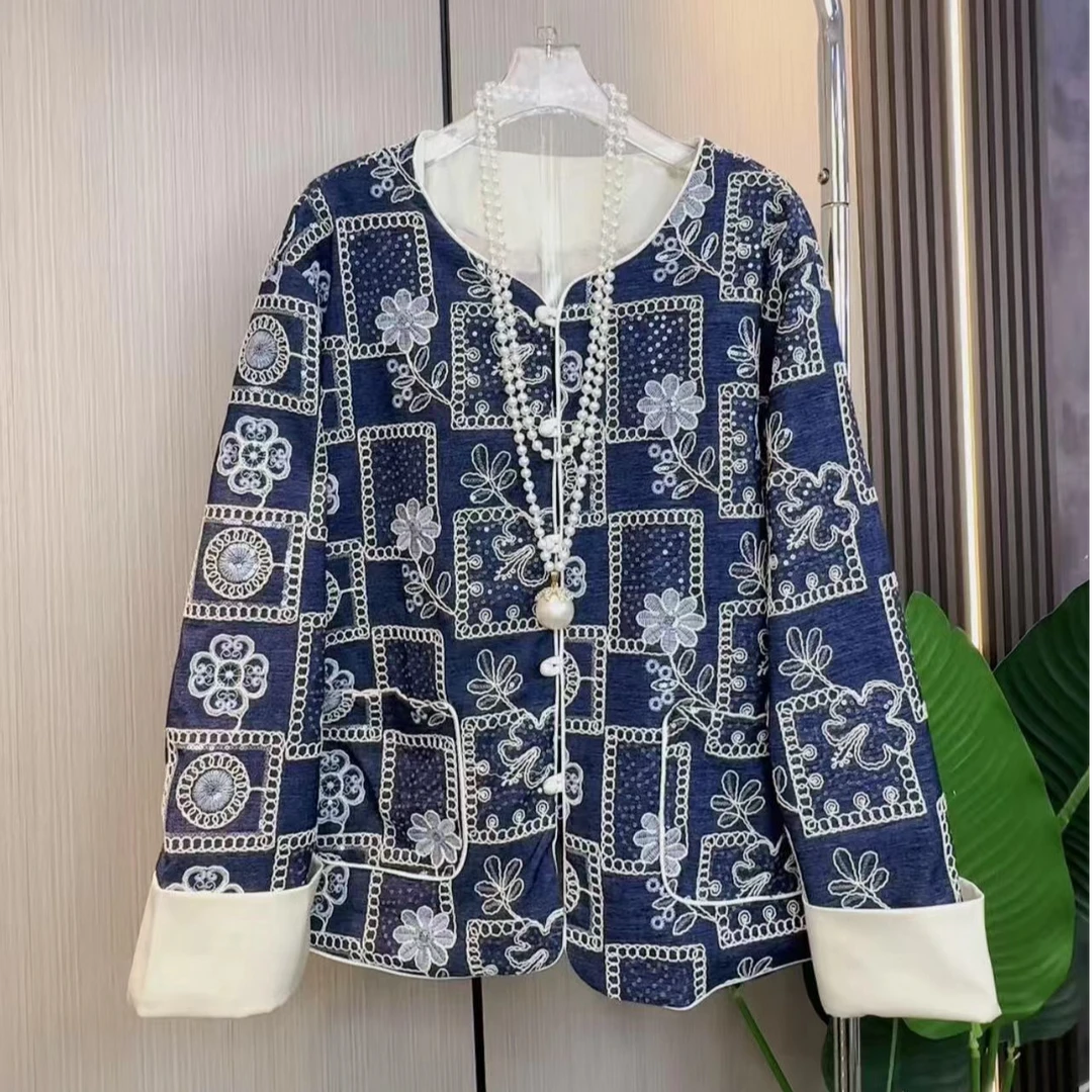 新中式国风刺绣提花复古短百搭高级感早春新款洋气显瘦时尚外套