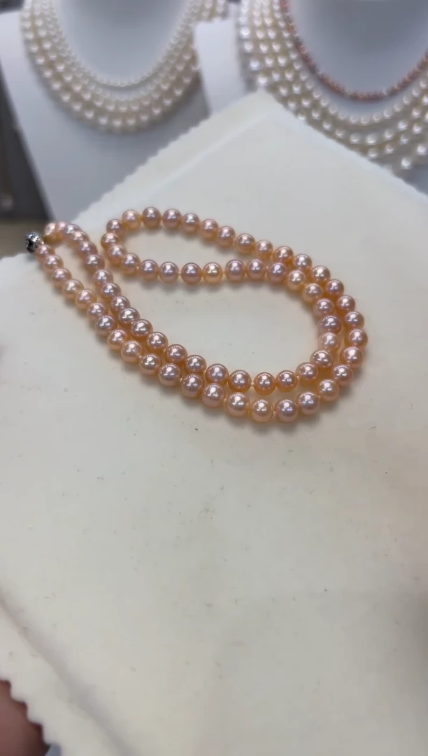 【闪购商品】淡水珍珠颈饰银S925镶嵌5-6mm无核彩珠项链