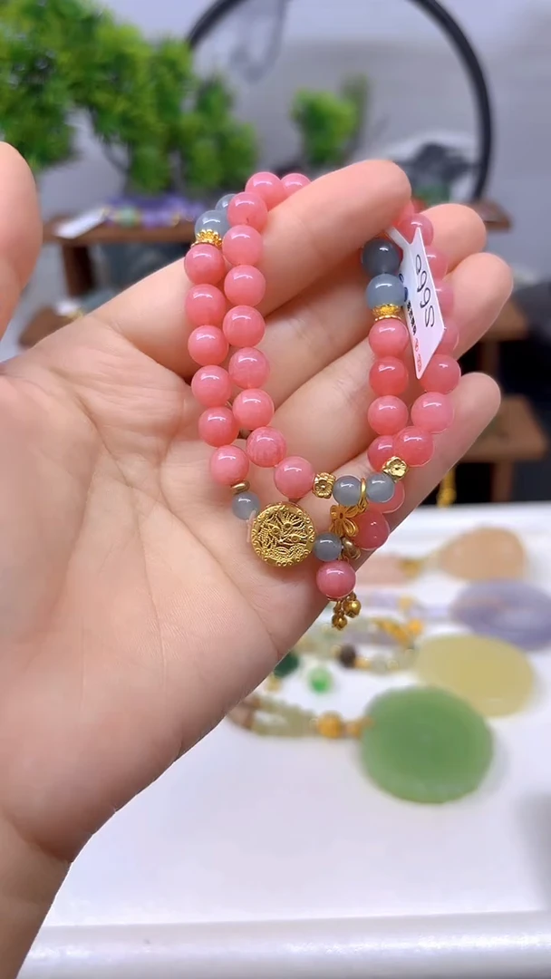 菱锰矿（红纹石）未镶嵌手链S660
