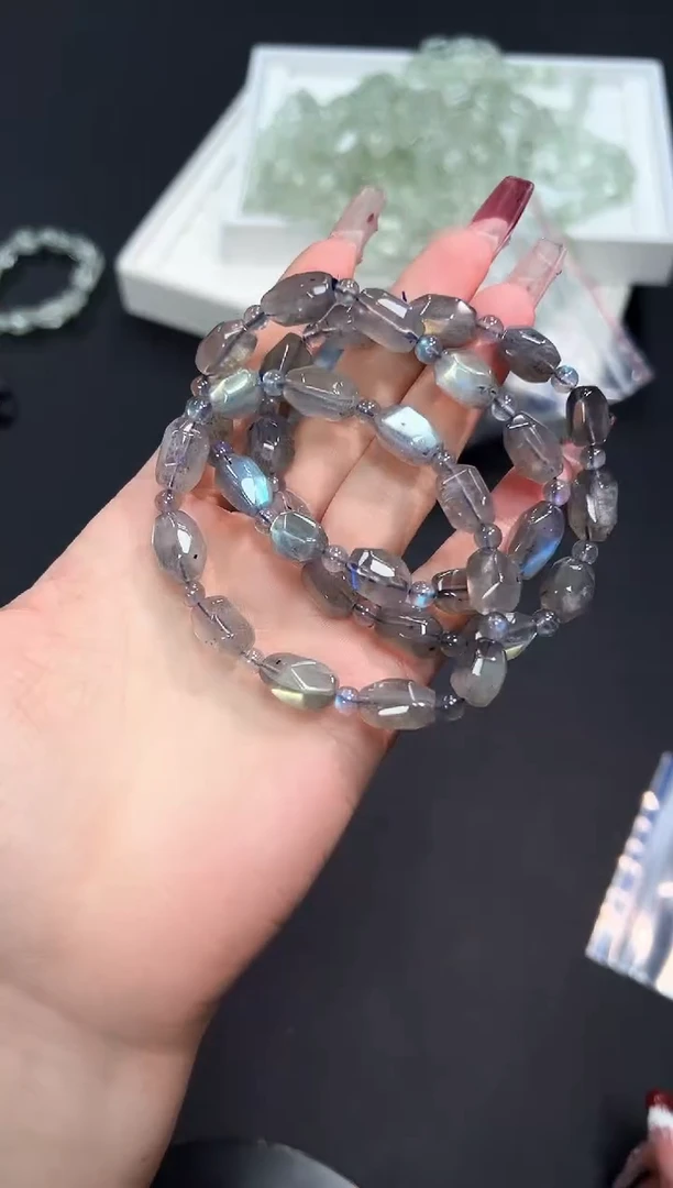 【闪购商品】长石手串未镶嵌44j多样性发其一/1条默认微瑕