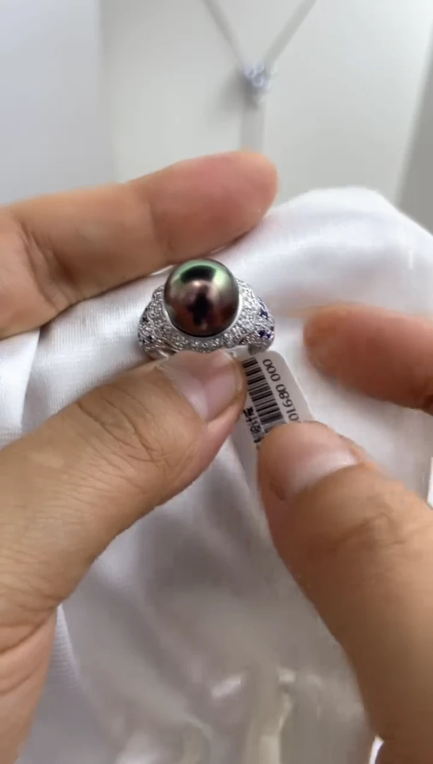 银S925镶嵌戒指海水珍珠多样性发其一