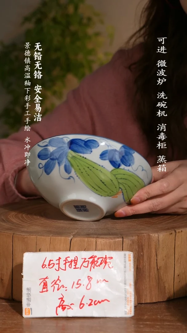 碗陶瓷景德镇高温瓷釉下彩手绘陶瓷