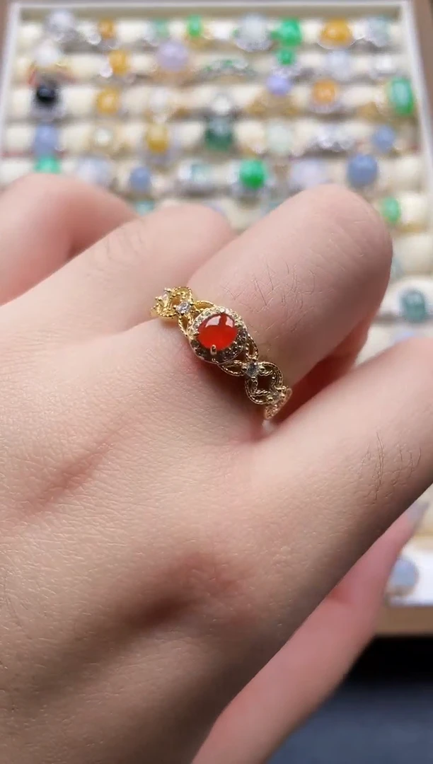 银S925镶嵌戒指翡翠3