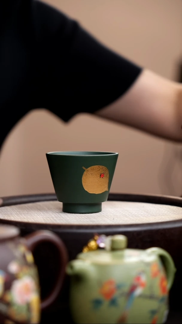 茶壶紫砂民国绿马蹄杯金叶子