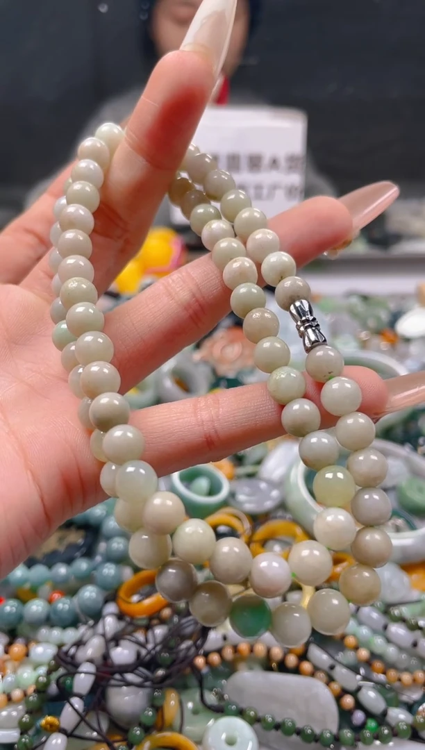 【闪购商品】翡翠颈饰未镶嵌7-8MM/M/翡翠A货一图一物