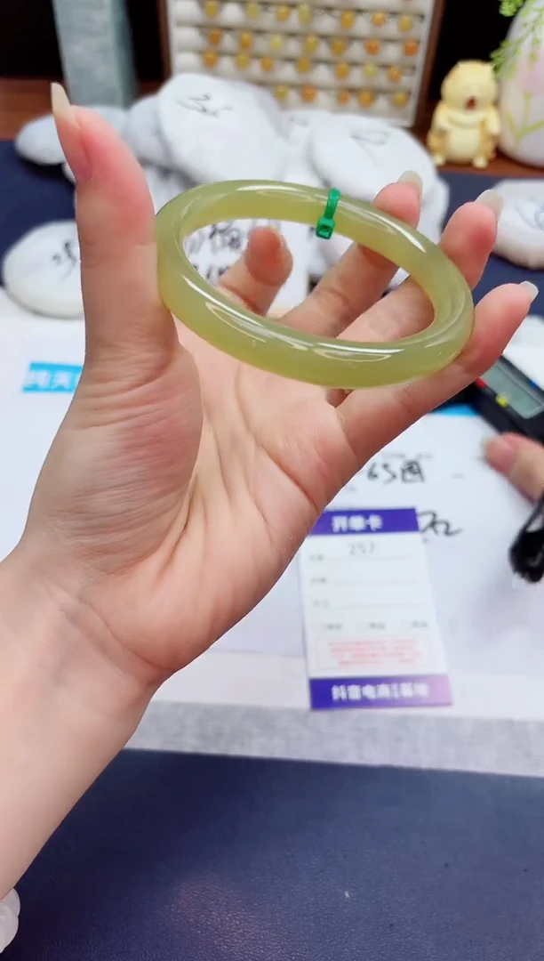 未镶嵌手镯石英质玉257-美人条晴水-圈口62