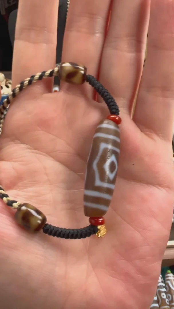 玛瑙/玉髓颈饰未镶嵌小卢全手工玛瑙天珠