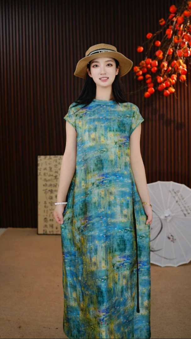 【‌蓝屿星眠‌】专柜原创高端定制国风连衣裙