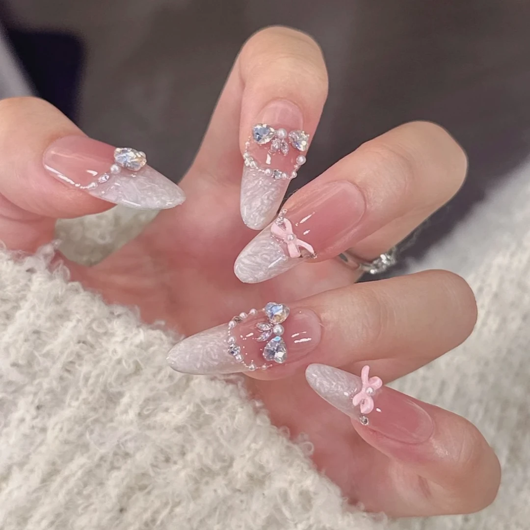 【茉莉奶白】-温柔气质新款手工穿戴甲法式纯欲少女美甲网红指甲片