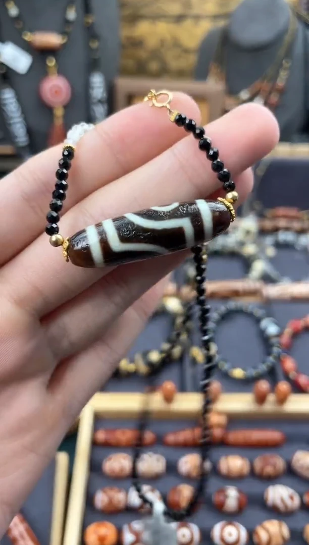 【闪购商品】玛瑙/玉髓颈饰未镶嵌上肯如意二眼锁骨链