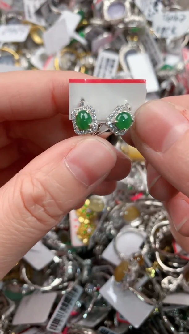 银S925镶嵌戒指翡翠9999-----7