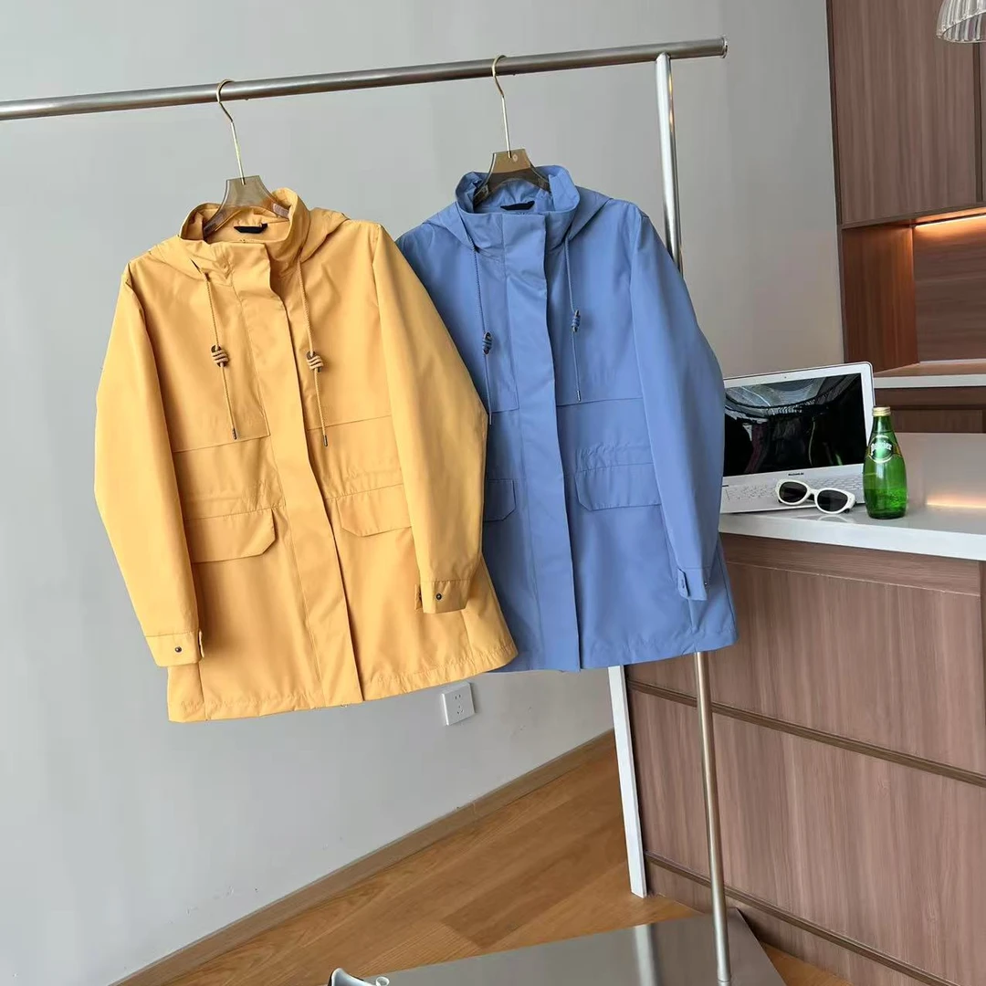 【逐风风衣外套】韩版休闲连帽时尚百搭宽松纯色女士上衣外套春季