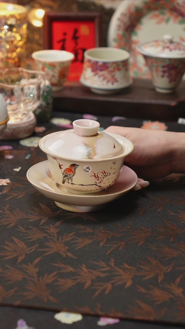 杯景德镇陶瓷杯碗柴烧多人