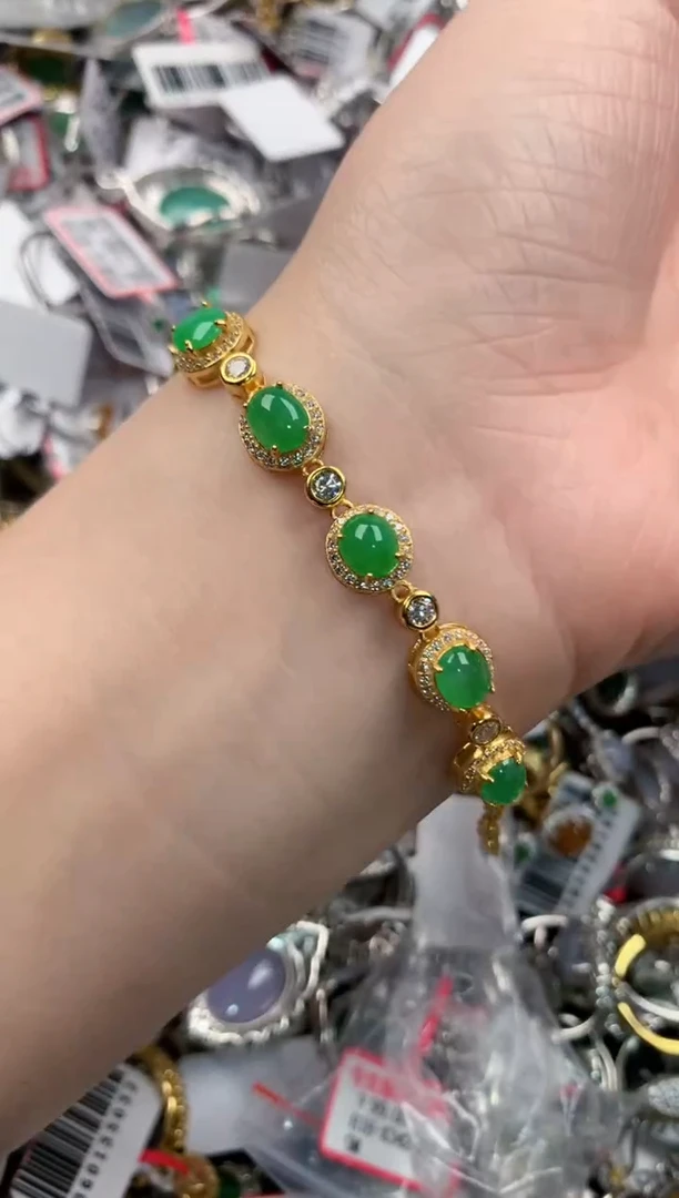 银S925镶嵌戒指翡翠222              8