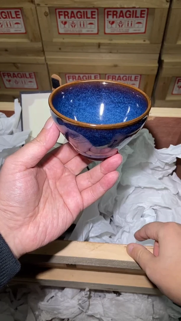 茶盏星瀚回蓝 束口 建盏主人杯