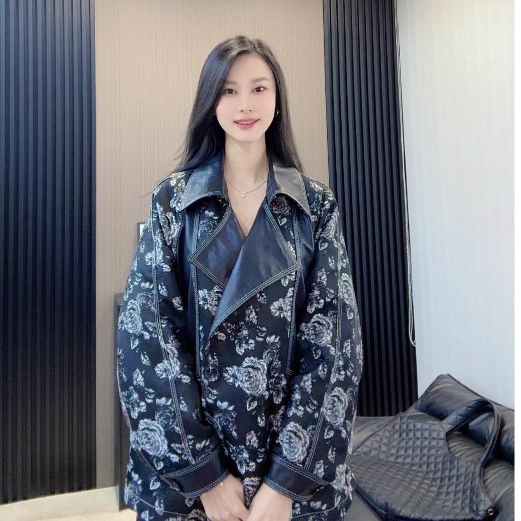 【欣欣严选】话题女王绵羊皮衣拼接撞色设计感显瘦气质百搭外套