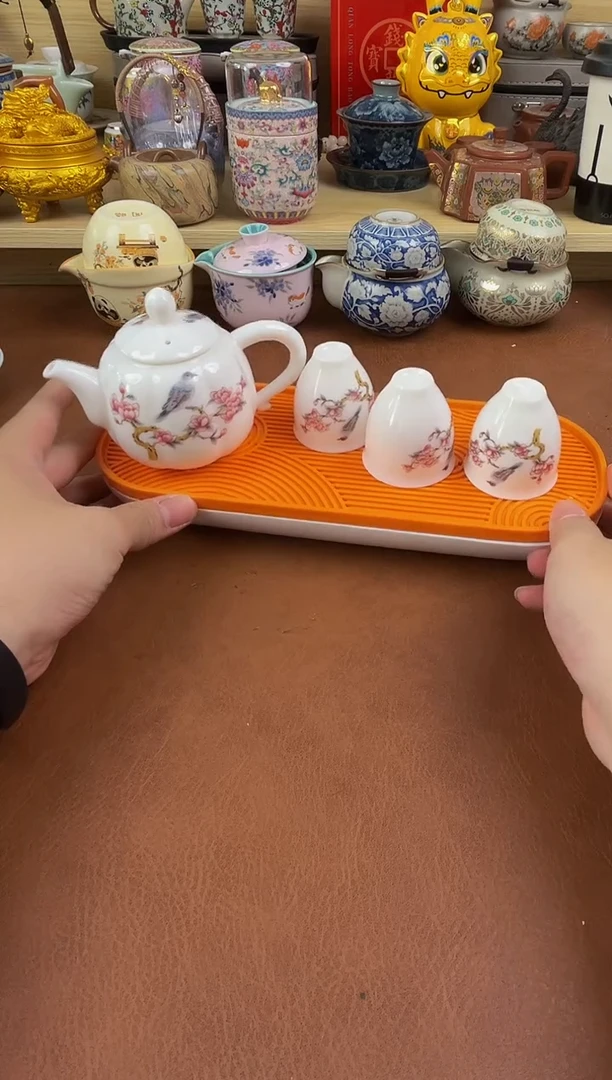 陶瓷茶具摆件旅行套组