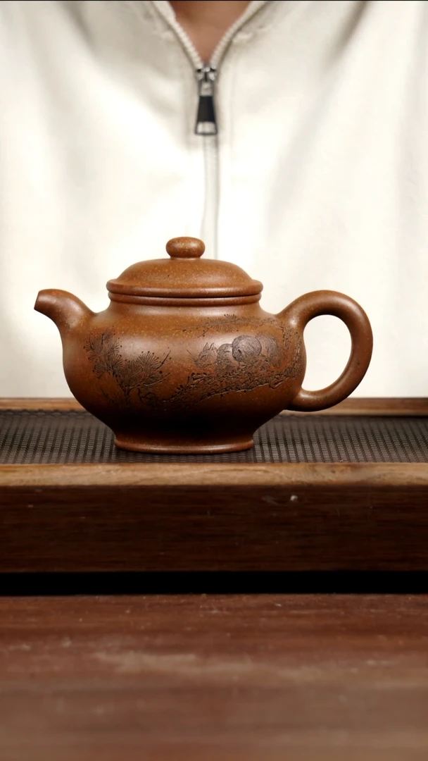 茶壶紫砂龙骨金砂掇只480CC