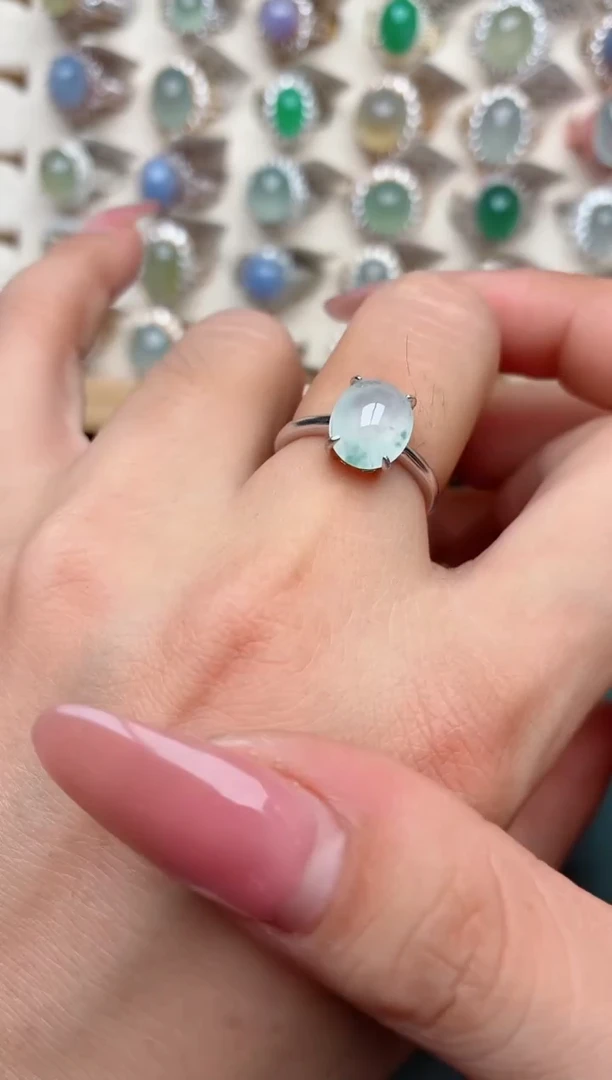 银S925镶嵌戒指翡翠.