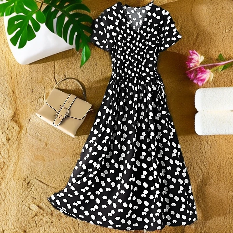 701～900号  夏季甜美时尚显瘦连衣裙  碎花收腰中长款修身