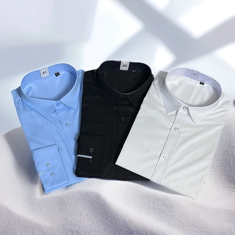 衬衫上衣男士韩版百搭衬衣纯色长袖时尚休闲夏季潮流修身商务职业