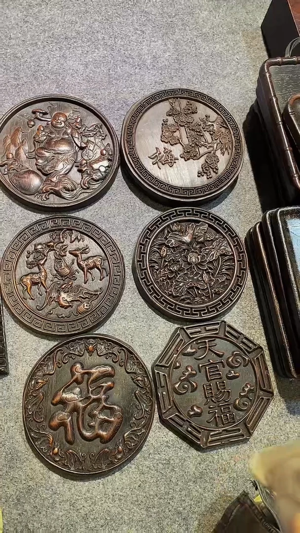 木杜*义紫檀木雕一物一拍