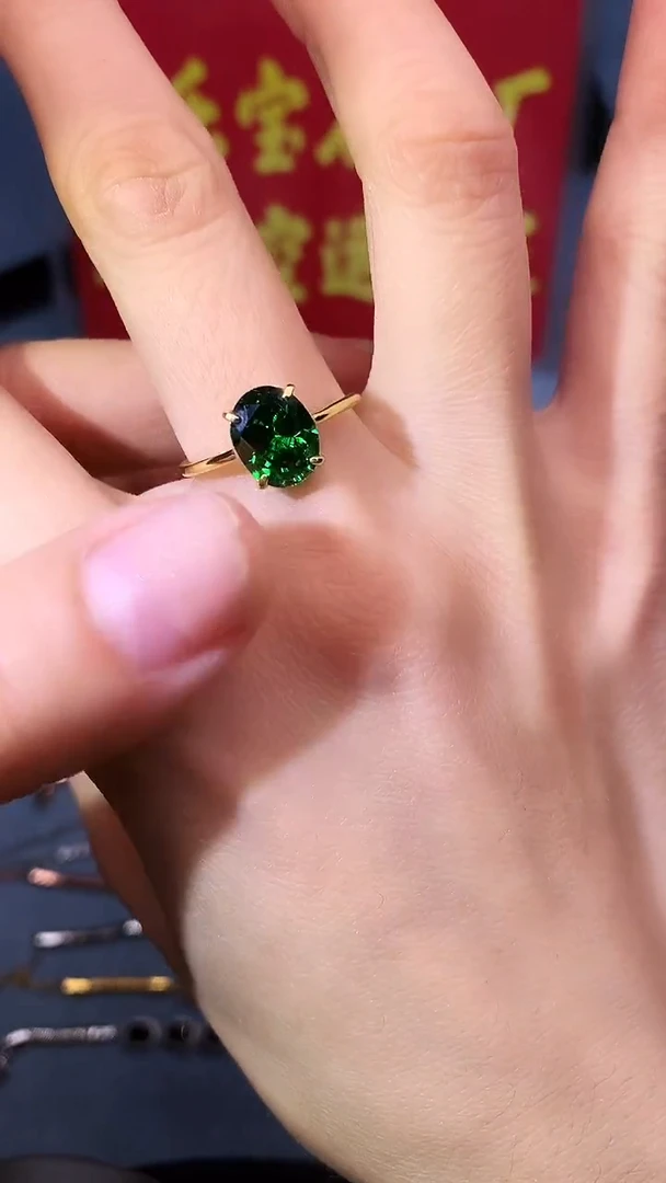 【闪购商品】透辉石戒指银S925镶嵌11111