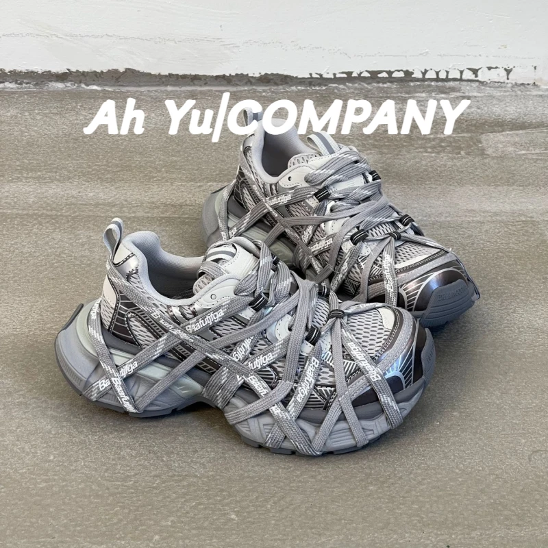 欧洲站厚底老爹鞋女2025秋季爆款厚底增高绑带蜘蛛运动百搭休闲鞋