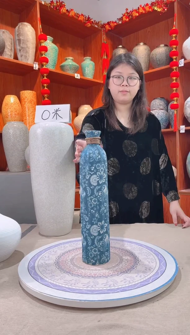 【闪购商品】瓶 青花麻绳大号 不装水 陶瓷花瓶 无花