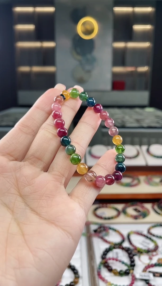 未镶嵌但其实串6mm+碧玺（多样性发一条）T