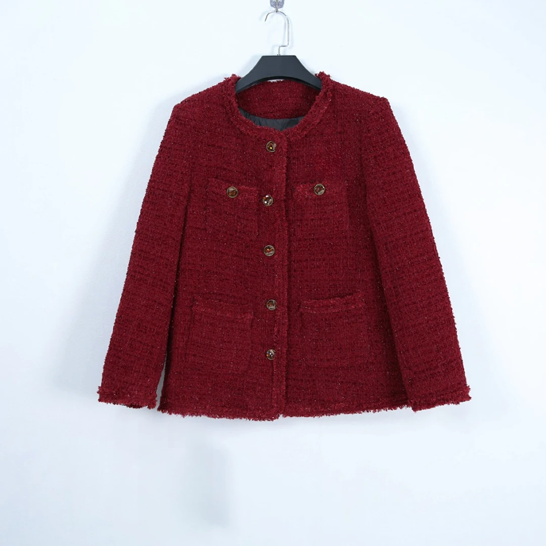 【吴姐定制】90122秋冬法式优雅百搭气质小香风羽绒外套