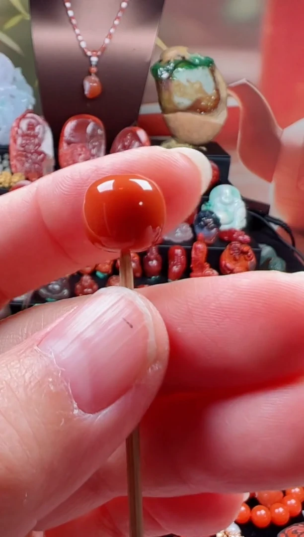 未镶嵌单珠南红玛瑙单珠