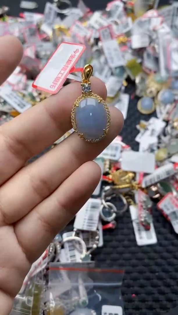 翡翠戒指银S925镶嵌6666666    4