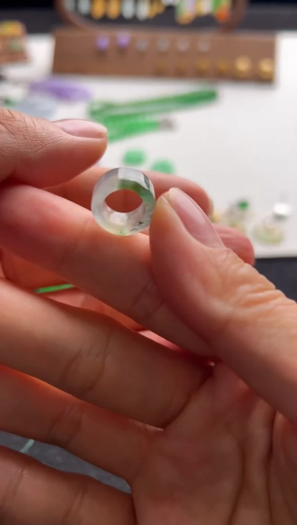 【闪购商品】定制翡翠未镶嵌乌鸡飘花跑环280-xds 清！4