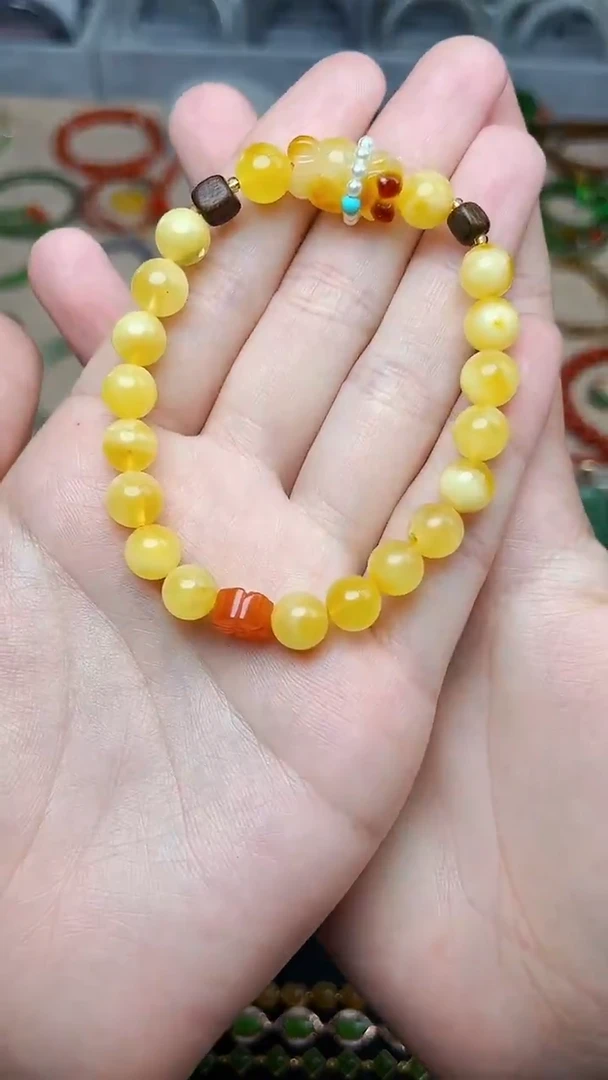 未镶嵌蜜蜡手串小熊手串06