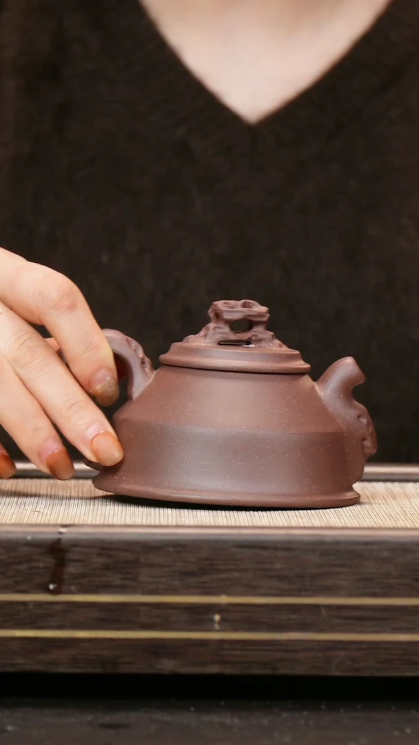 茶壶紫砂原矿天青泥暗肝色 云山壶220cc