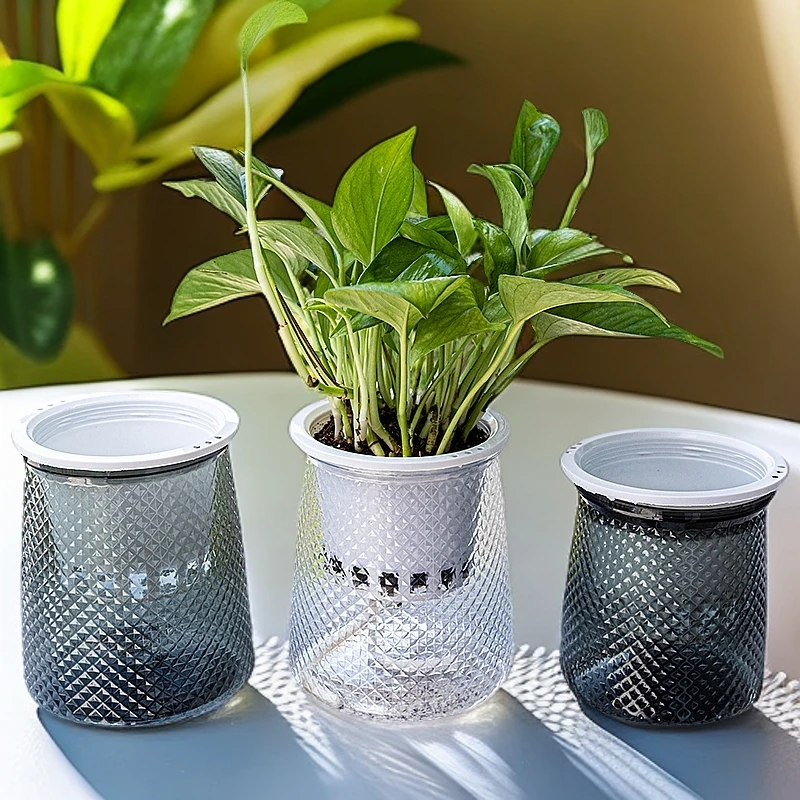 水培北欧自吸水懒人盆网红新款塑料花盆厚款室内免浇水塑料花盆