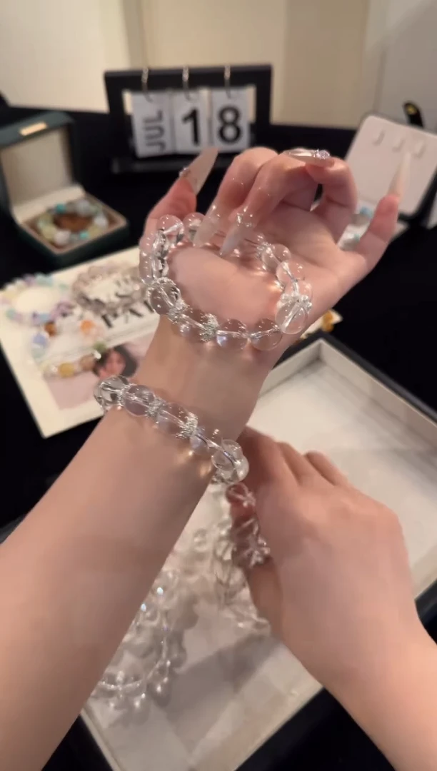 水晶手链合金白水晶x2063