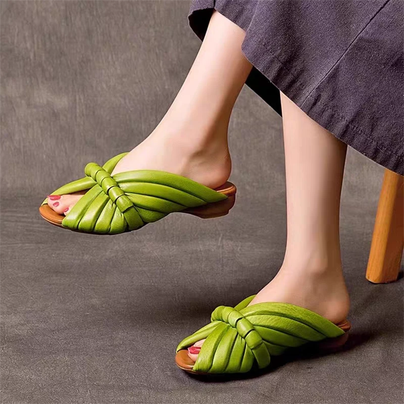 超级软~小众设计感夏季鱼嘴凉拖鞋2025新款低跟百搭面包鞋懒人拖