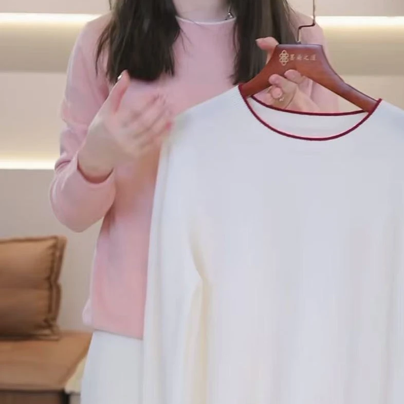 撞色纯山羊绒上衣190-250g F309010065