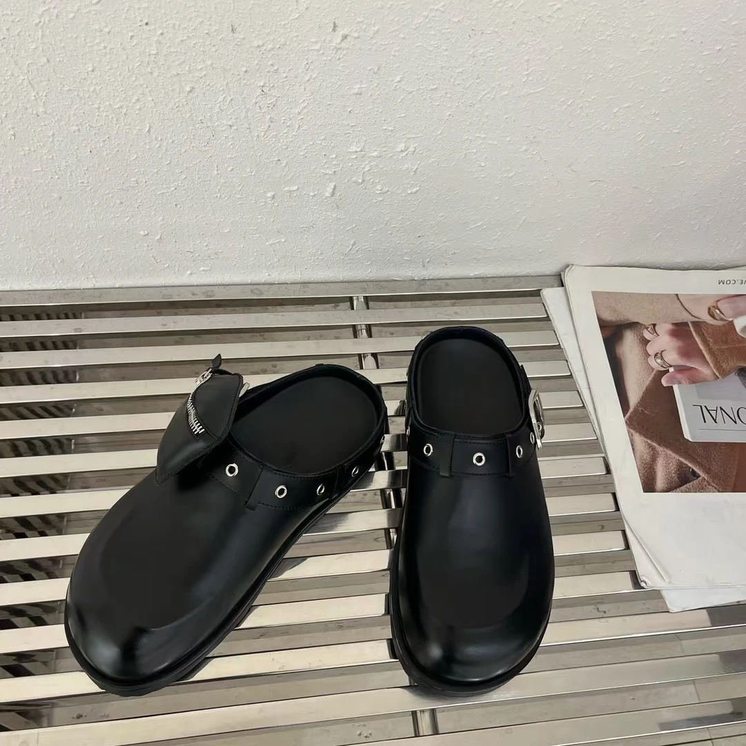 《嘉怡推荐》2025时尚一脚蹬包头脖肯皮拖