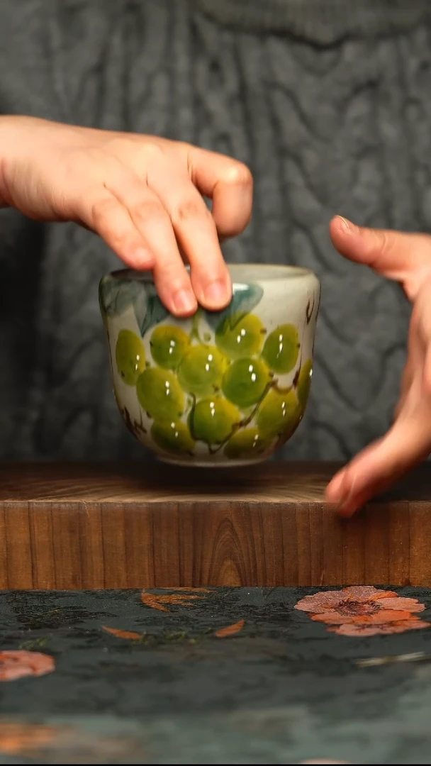 杯釉下彩手工手绘同款陶器