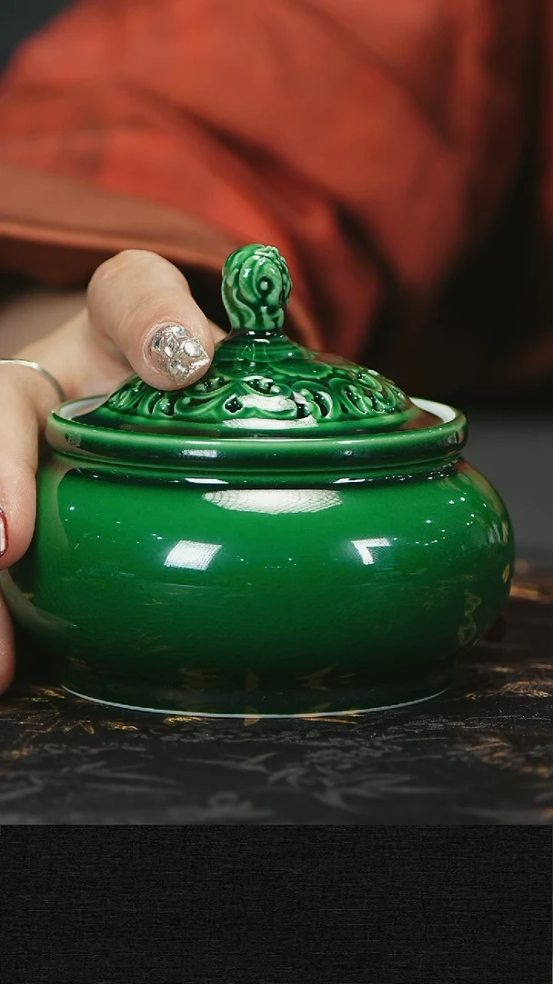 【闪购商品】瓷唐里郎窑绿香炉