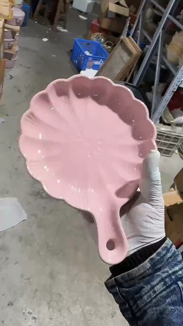 陶瓷梨花手柄盘微瑕 凑满20元包邮