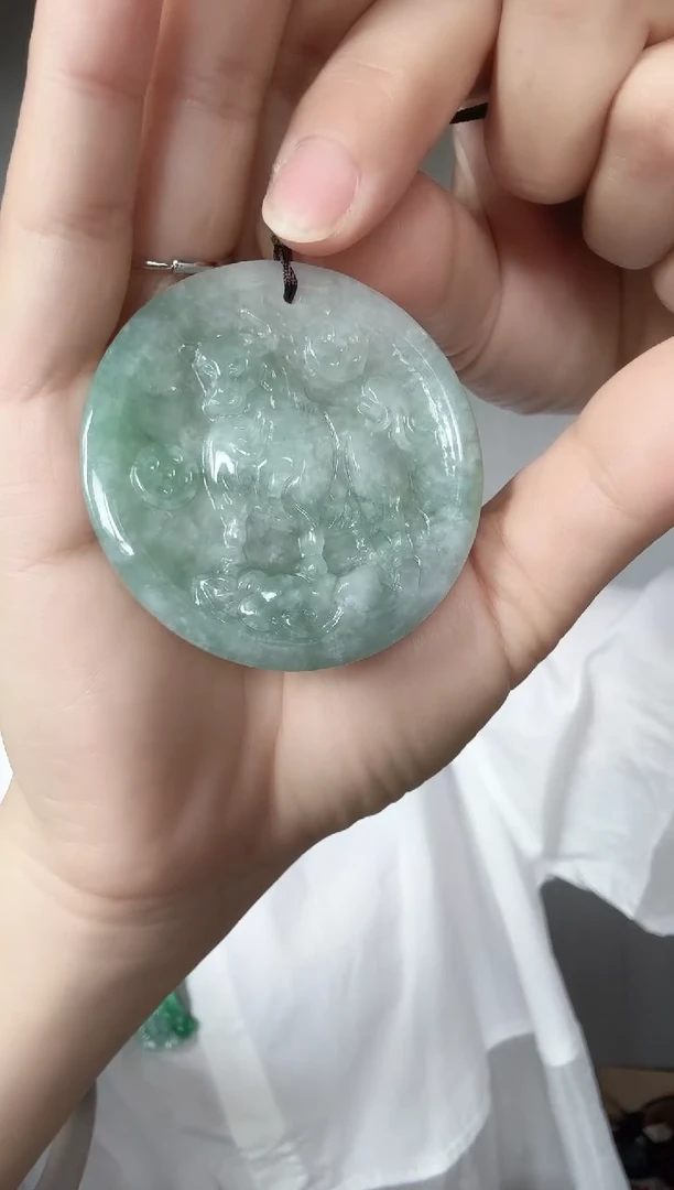 翡翠未镶嵌颈饰?**花翡翠A货扭转乾坤52-6.6MM