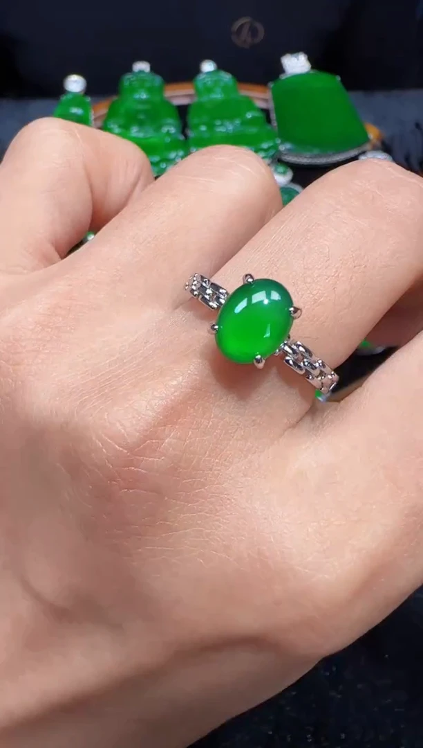 未镶嵌定制翡翠翡翠戒指3