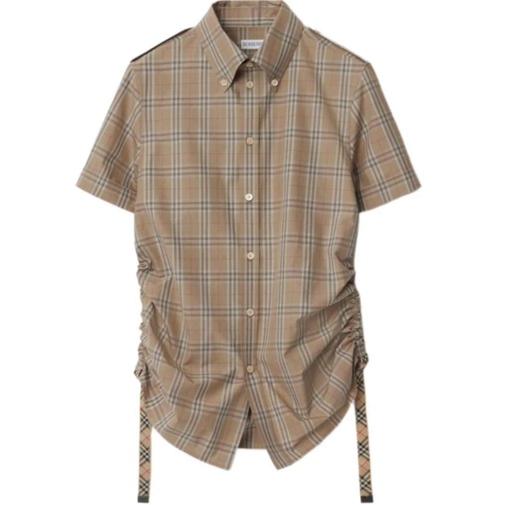 未使用 BURBERRY/博柏利  格子衬衫/裸色;UK-4
