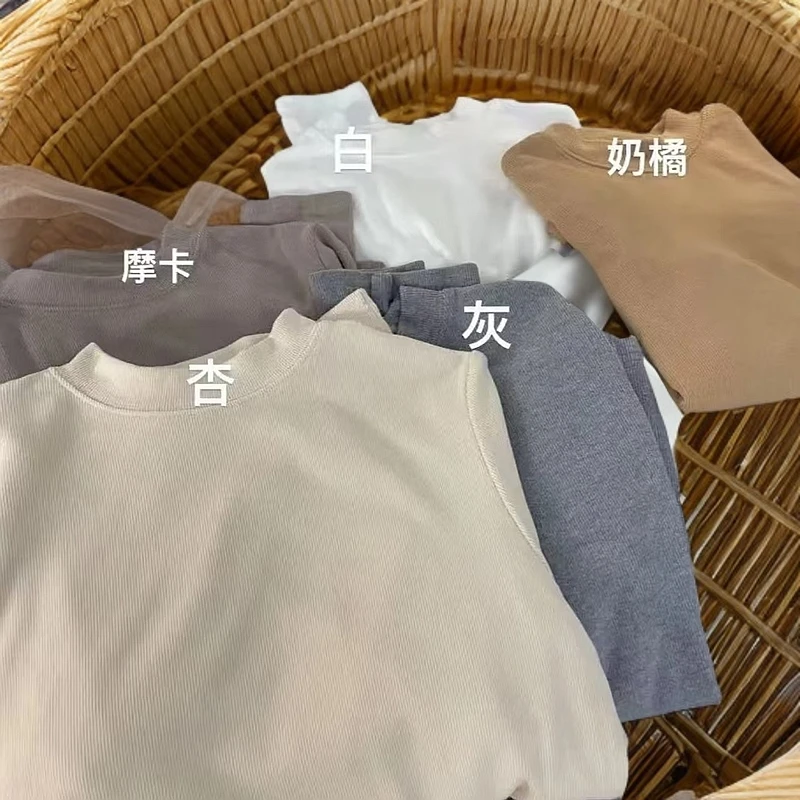 双面慕斯绒小立领软糯亲肤感秋冬长袖打底衫888111