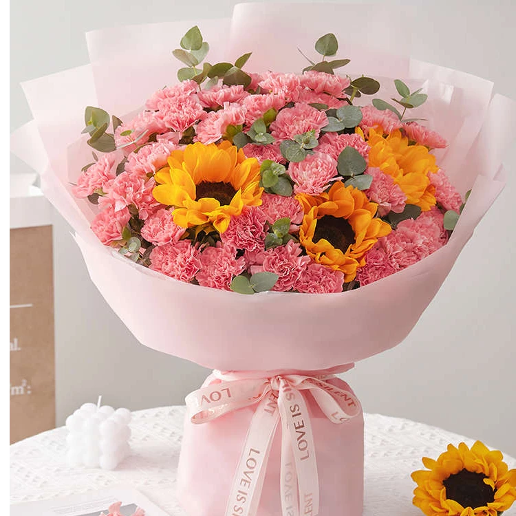 52朵康乃馨混搭花束送领导送长辈 鲜花店送花上门
