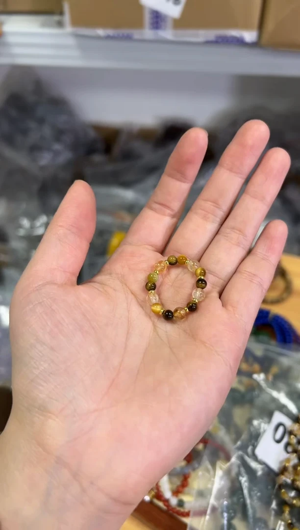 【闪购商品】水晶手链未镶嵌小金霸水晶多宝戒指[0891]